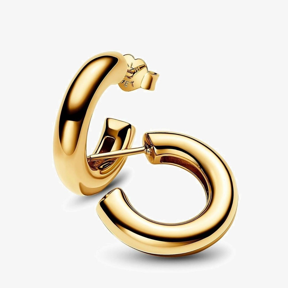 Pandora 14K Gold-Plated Round Open Hoop Earrings